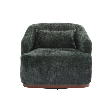 COOLMORE Swivel Barrel Chair, Comfy Round Accent Sofa Chair for Living Room, 360 Degree Swivel Barrel Club Chair, Leisure Arm Chair for Nursery, Hotel, Bedroom, Office, Lounge (Emerald Boucle)