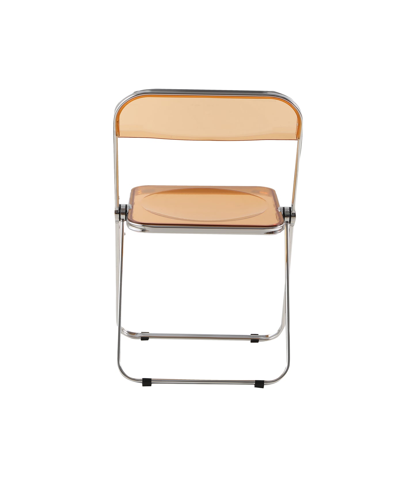 Folding Chair Transparent Chairs-Ghost Stackable Crystal Folding Chair-PC Plastic Living Room Seat-Chrome Frame and Foldable Acrylic Chair fo -Orange