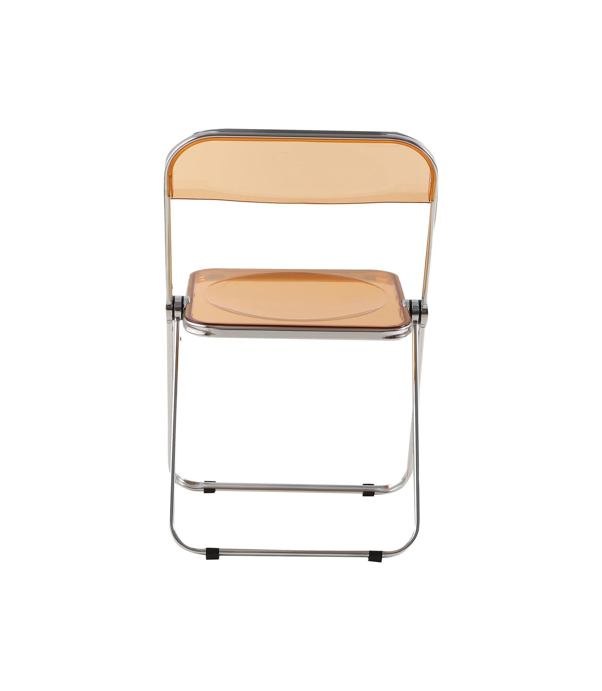 Folding Chair Transparent Chairs-Ghost Stackable Crystal Folding Chair-PC Plastic Living Room Seat-Chrome Frame and Foldable Acrylic Chair fo -Orange