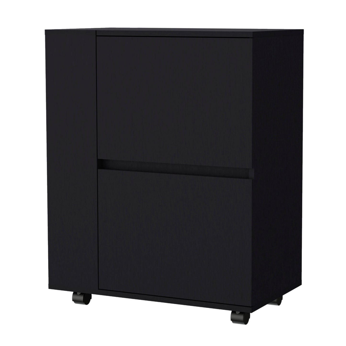 Madeline Black 2-Cabinet Bar Cart