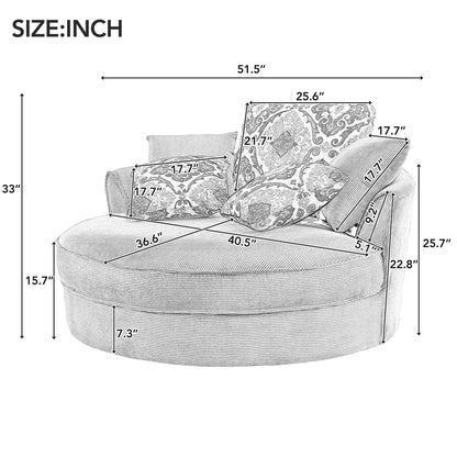 Swivel Accent Barrel Chair with 5 Movable Pillow 360 Degree Swivel Round Sofa Chair for Living Room,Bedroom, Hotel(Old SKU:WF315766AAA), Beige