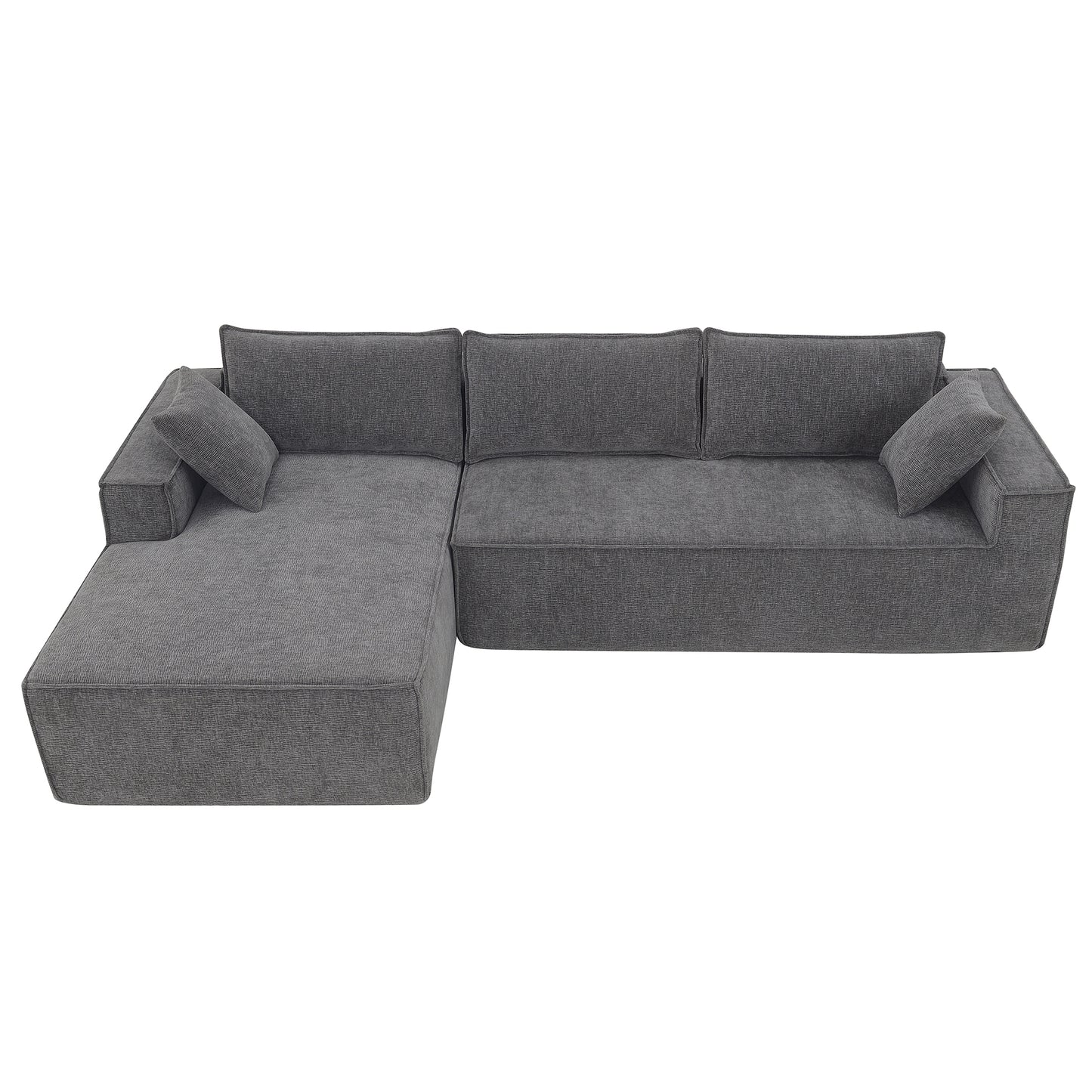 [VIDEO provided][New]111.5*72"Minimalist Style Modular Sectional Sofa,Wrinkle-resistant Chenille Couch Set,L-Shaped Sleeper Sofa Bed for Living Room,2 PIC Free Combination,No Assembly Require,3 Colors