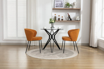 Retro Minimalist Modern Boucle Fabric Dining Chairs