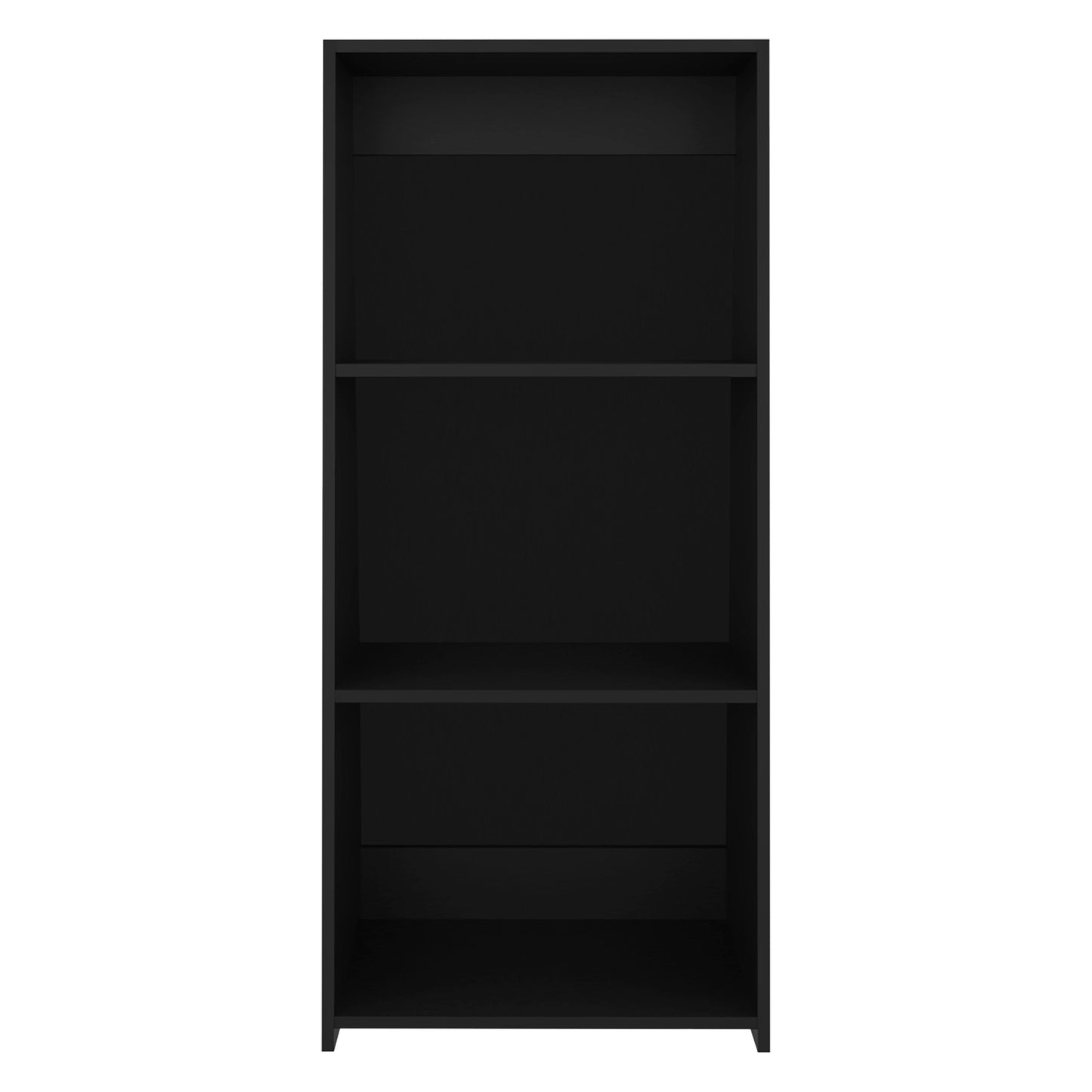 Note 47" Tall Three-Tier Ladder Bookcase Black