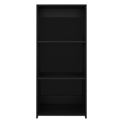 Note 47" Tall Three-Tier Ladder Bookcase Black