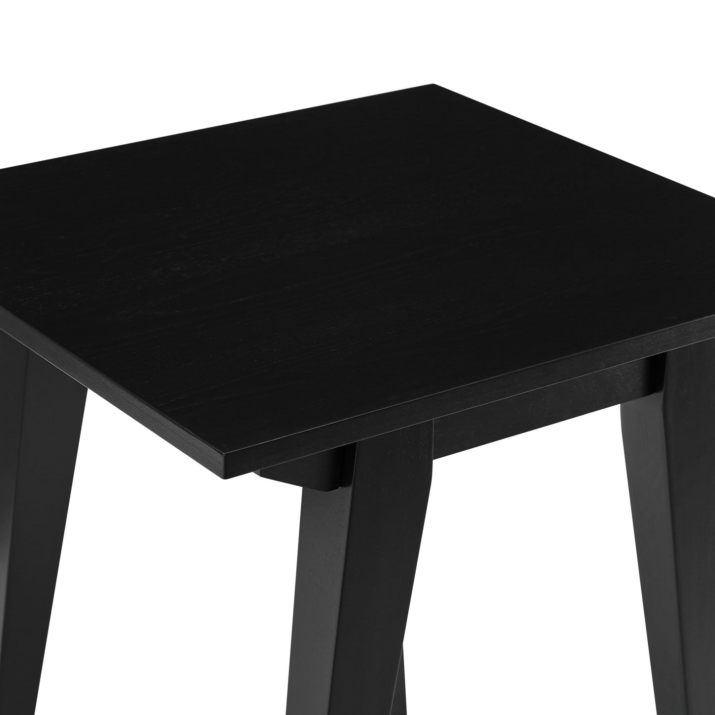 Japandi Minimal Solid Wood Side Table – Black