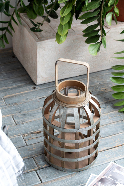 Decorative Lantern with Handle, Wooden Lantern for Indoor Outdoor, Home Garden Wedding