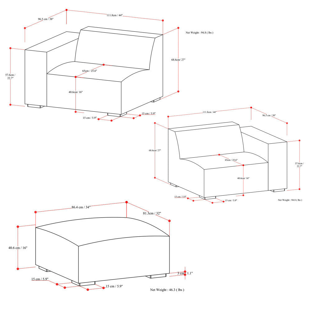 Rex 2 Seater Sofa and Ottoman