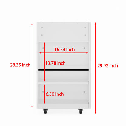 4 Tier Kitchen Island Cart with Spice Rack & Locking Casters, Simple Design Mobile Kitchen Storage Islands for Kitchen Living Room Bedroom, White