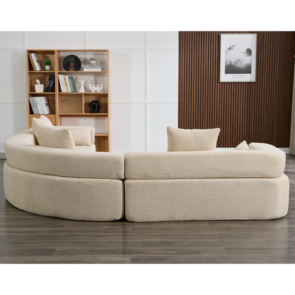 Henry Khaki Oversized Modern Modular Curved Sofa