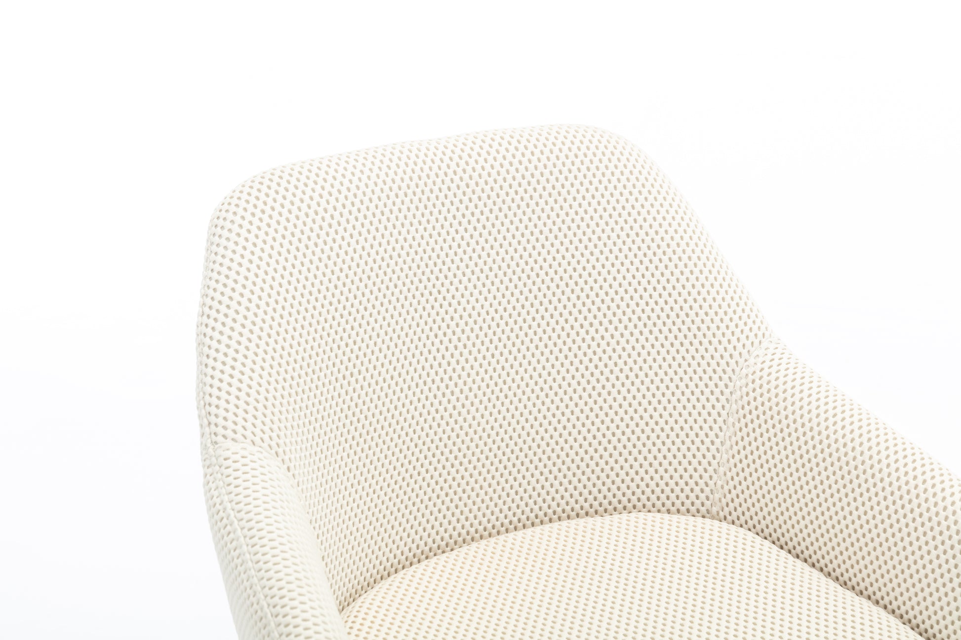 046-Mesh Fabric Home Office 360°Swivel Chair Adjustable Height With Gold Metal Base,Beige