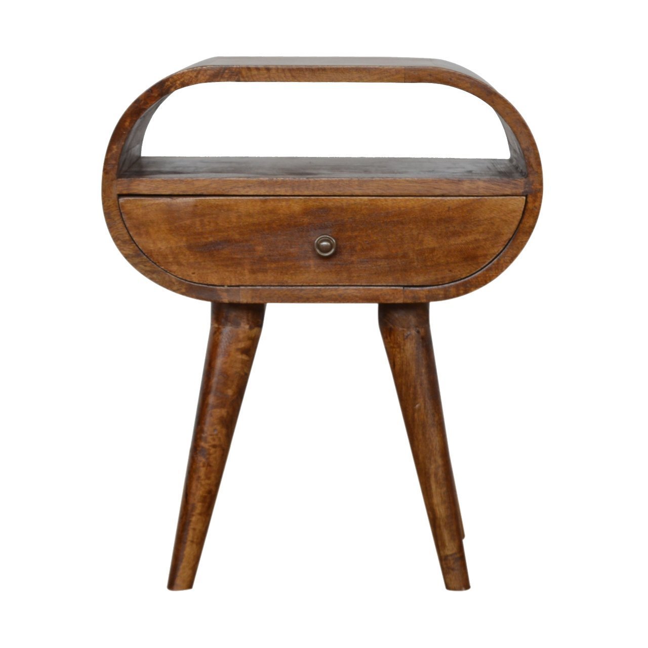 Chestnut Circular Open Bedside