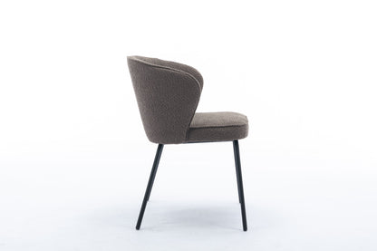 Retro Minimalist Modern Boucle Fabric Dining Chairs