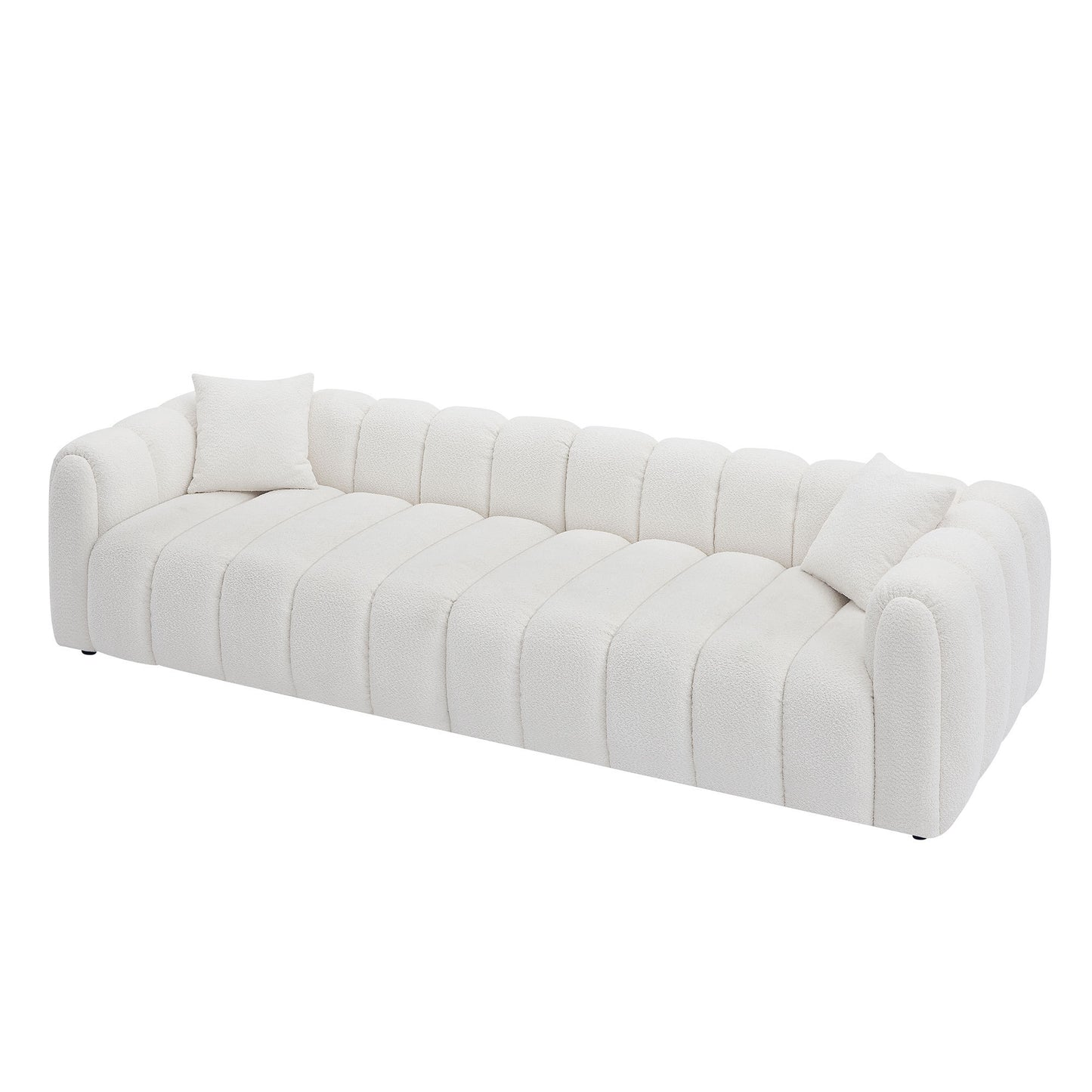 110.23 Inch Oversized Modern Design Sofa,Upholstery Tufted Cloud 41.33''Oversized  Deep Seat Sofa,Teddy Fabric Boucle 4 Seats Couch with Solid Wood for Living Room, Office, Bedroom,Apartment