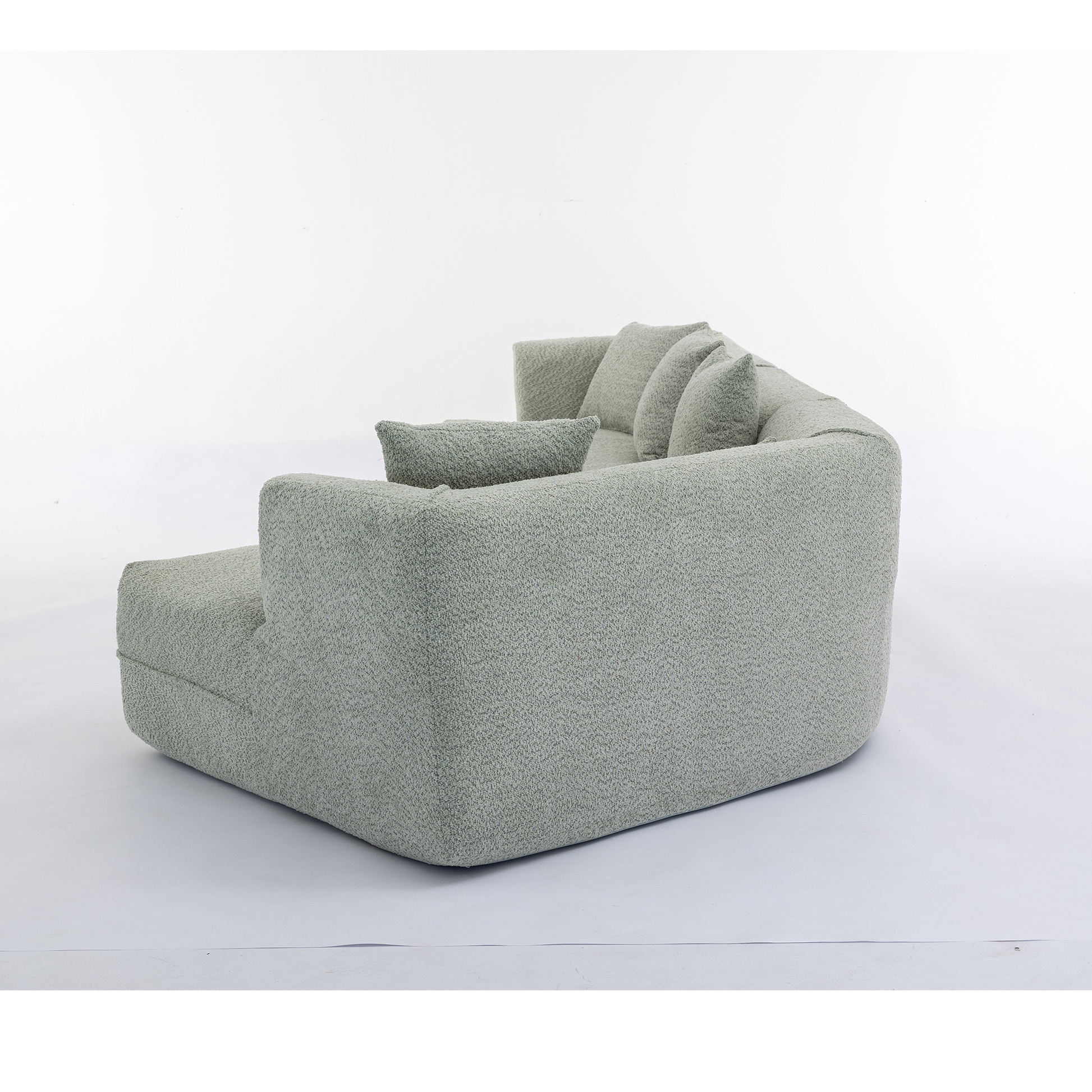 [VIDEO PROVIDED][ New And Upgraded Extended Edition]Modular sofa , modern minimalist style sofa,  upholstered ,  free combination, round fiber fabric, anti-wrinkle fabric,Dimension extension,Green