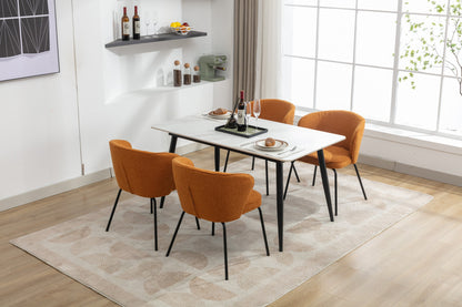 Retro Minimalist Modern Boucle Fabric Dining Chairs