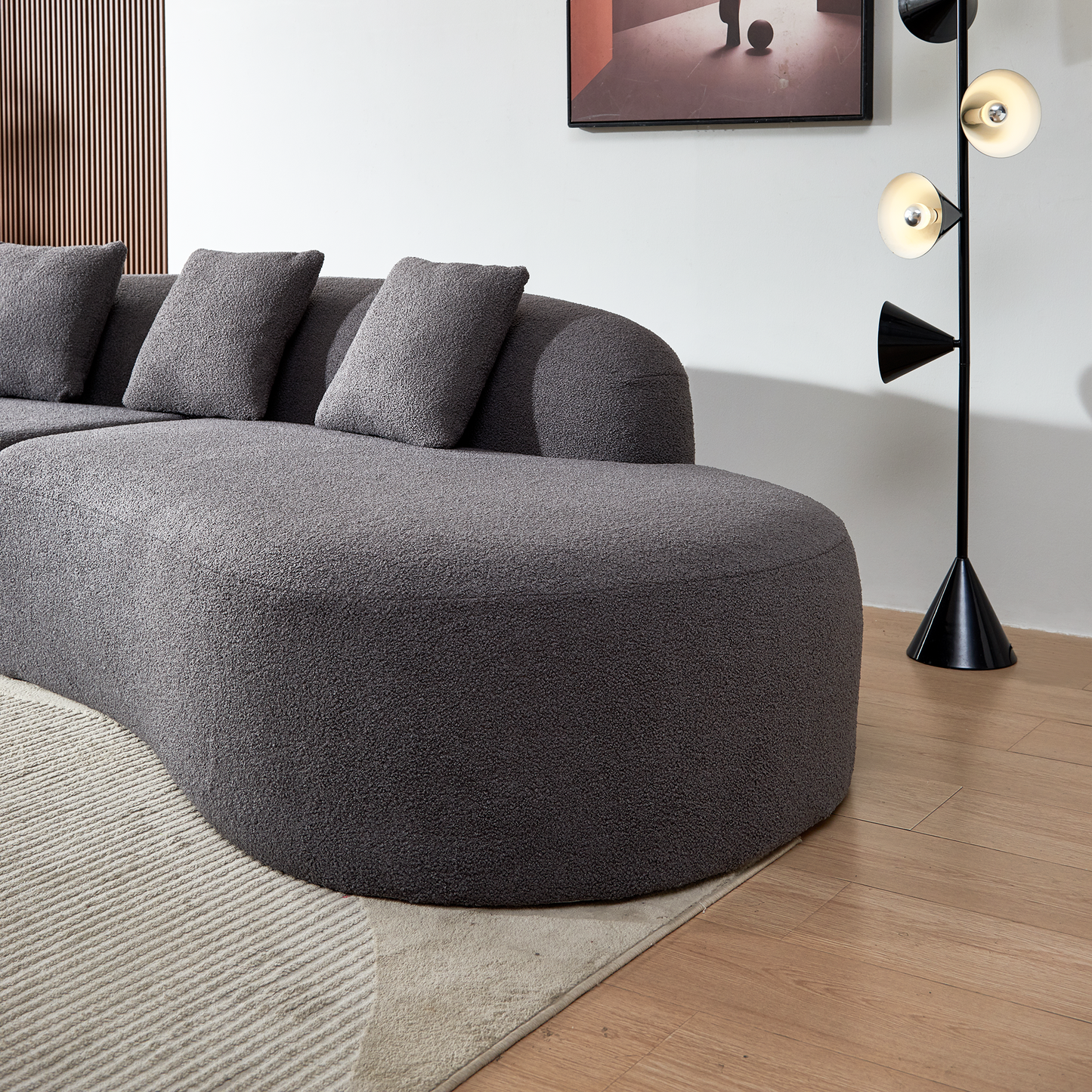 Modern Curved Sectional Sofa,  5-Seater Couch, Comfortable and Stylish for Living Room, Apartment, Home Decor