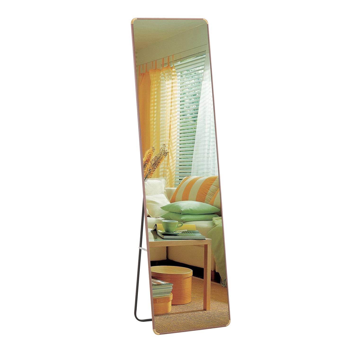 The 4th generation floor standing full-length rearview mirror. Pear wood framed wall mirror, bathroom makeup mirror, bedroom foyer, clothing store, wall mounted. 60 "* 16.5"