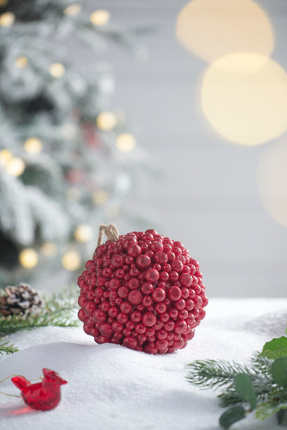 6.5x6.5" Red Berry Ball Ornament, Decorative Hanging Ball Christmas Tree Ornaments for Holiday Party Decorations, Set of 3