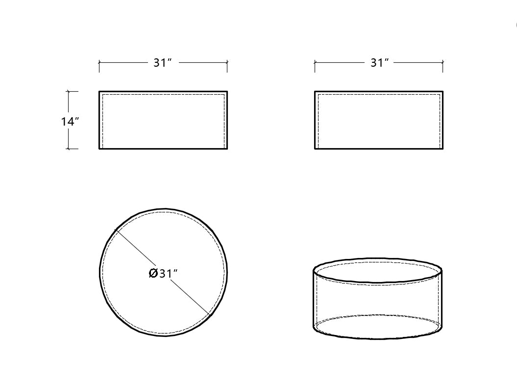 Round Coffee Table, Boucle Upholstered End Table, Functions as Side Table, Ottoman, and Seat for Living Room, Bedroom, Entryway, Office