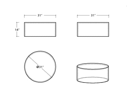 Round Coffee Table, Boucle Upholstered End Table, Functions as Side Table, Ottoman, and Seat for Living Room, Bedroom, Entryway, Office