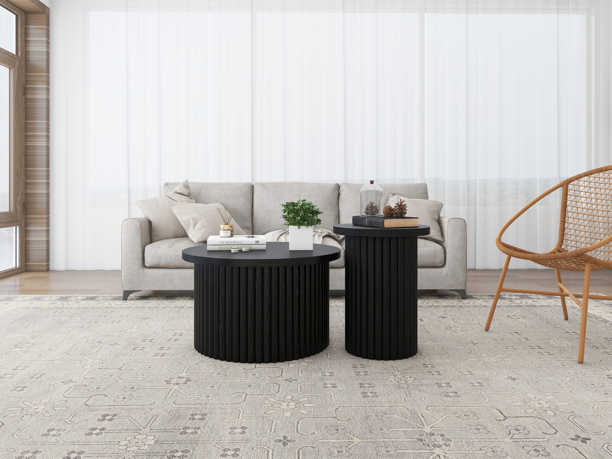 Coffee Table Set of 2 ,Round Coffee Table,Modern Side Tables Accent End Table for Living Room ,Apartment