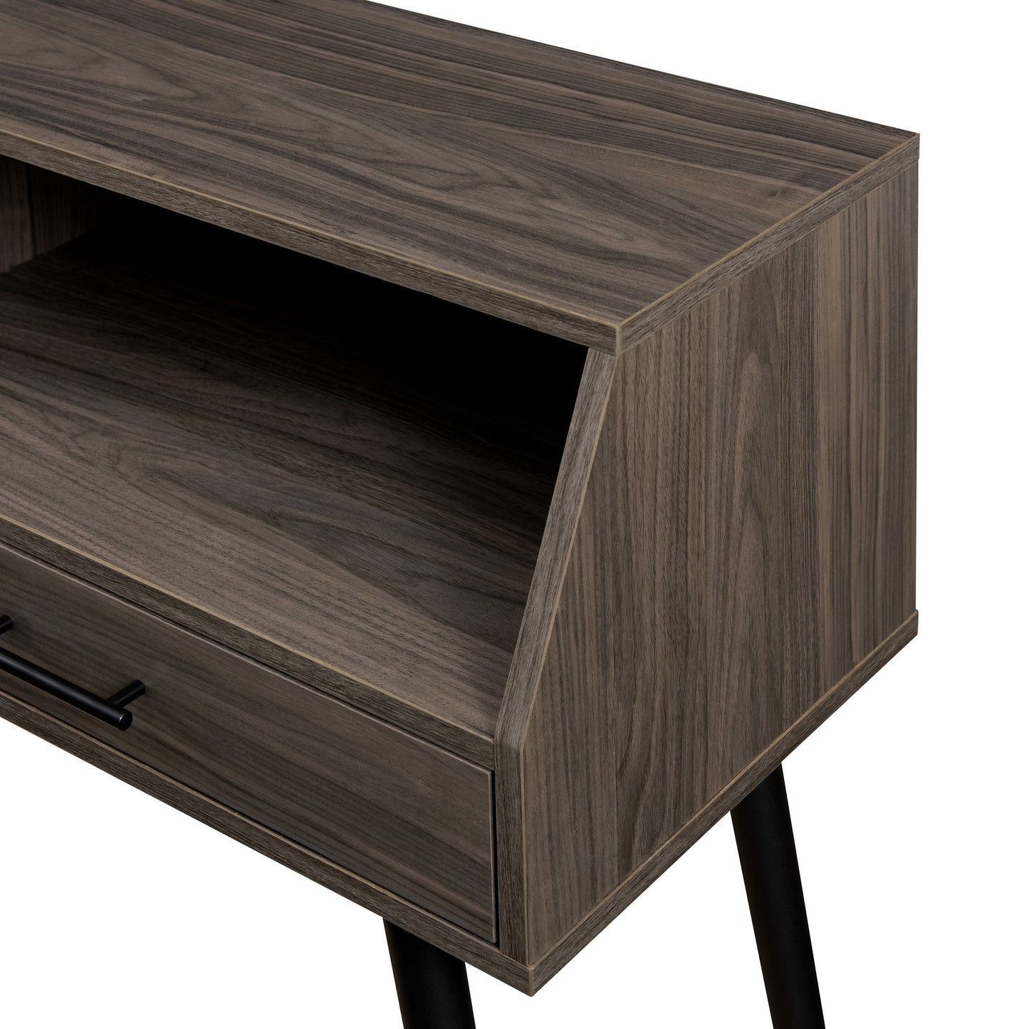 Contemporary 2-Drawer Angled Entry Table – Slate Grey