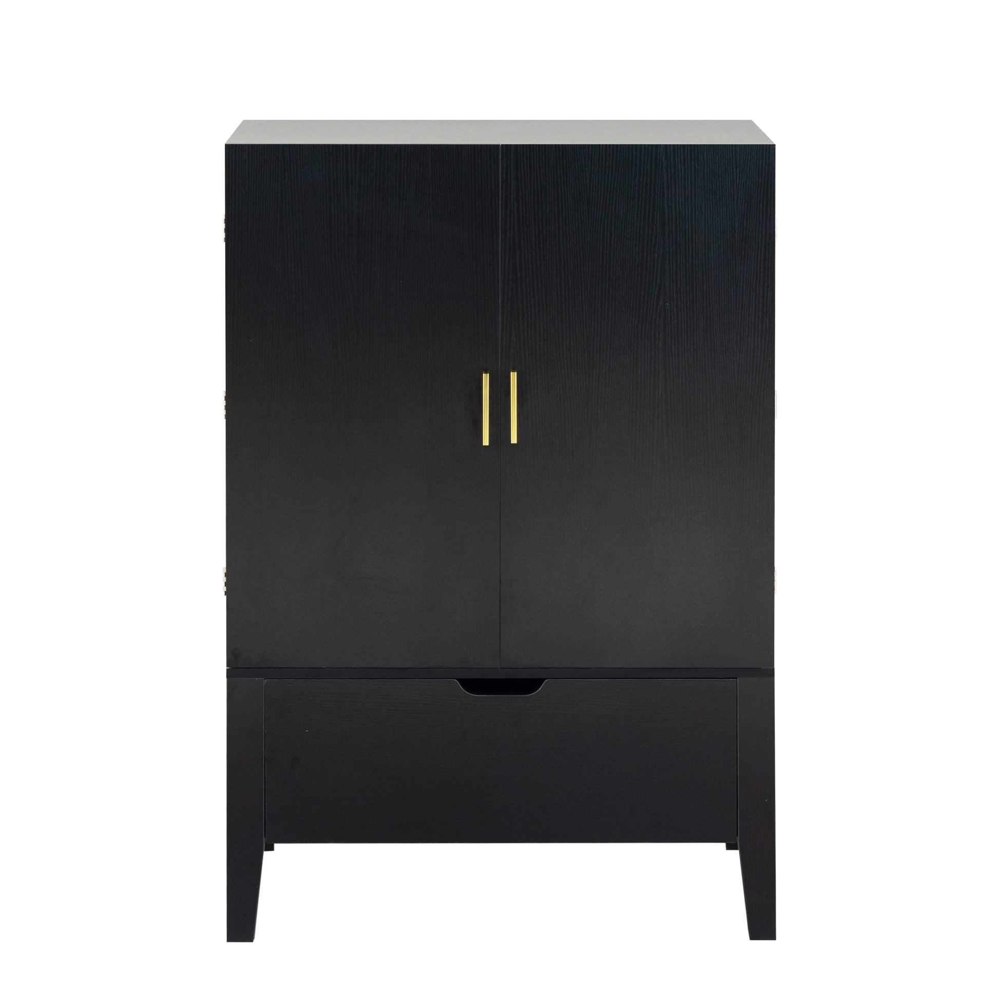 Lockers,side cabinets,Wine Bar Cabinet,Liquor Storage Credenza,Sideboard with Wine Racks & Stemware Holder,Wine glass holder,Metal handle, placed in family bars,hallways,living rooms,Color:black+Brown