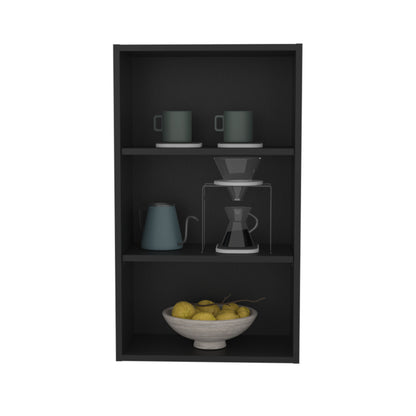 Eco 36" High Open 3-Tier Wall Cabinet, Wall Shelf, Storage Cabinet, Cube Shelf Bedroom, Office, Living Room, Garage Black