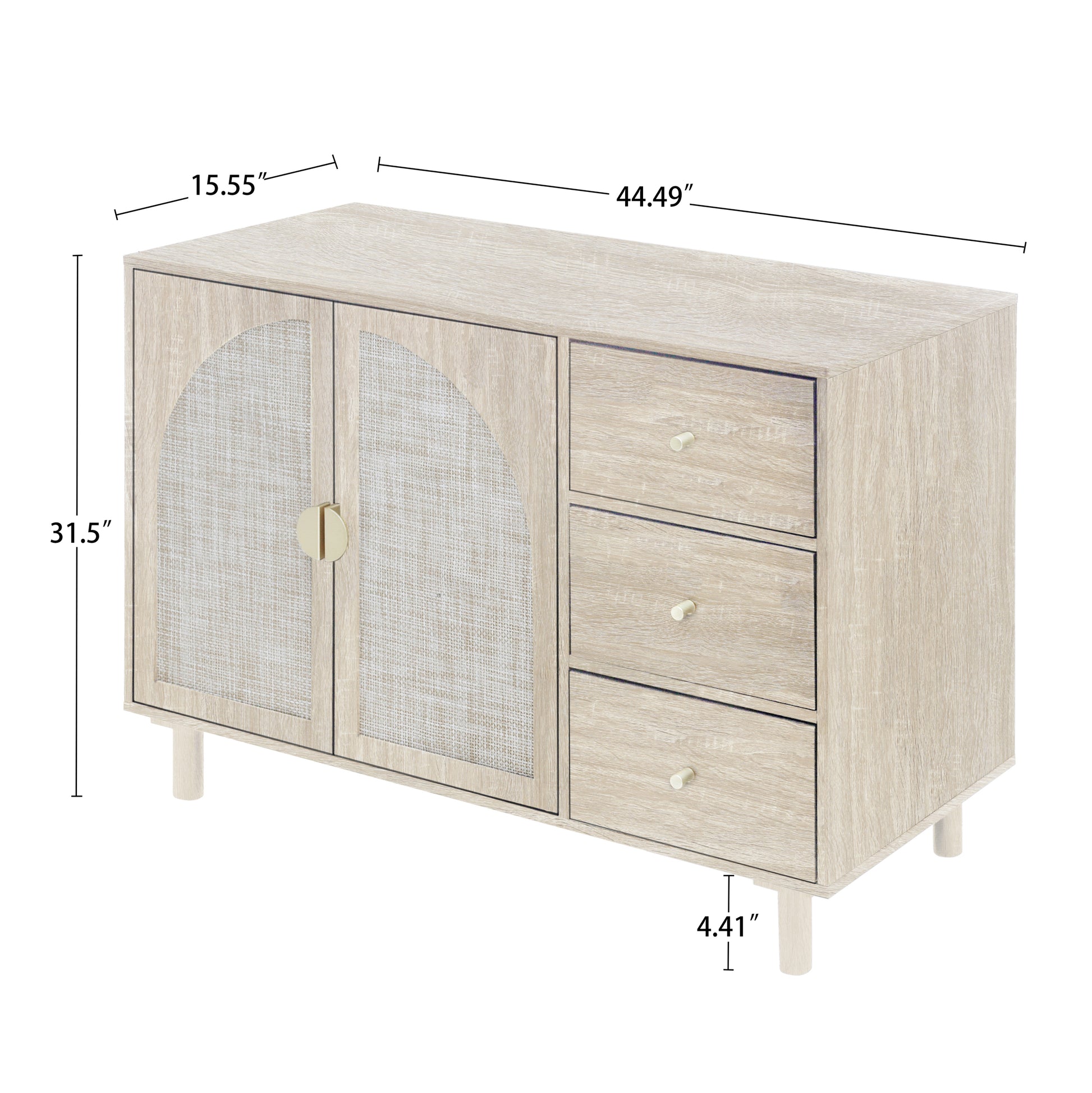 2 Door 3 Drawer Cabinet,  Suitable for Bedroom, Living Room, Study