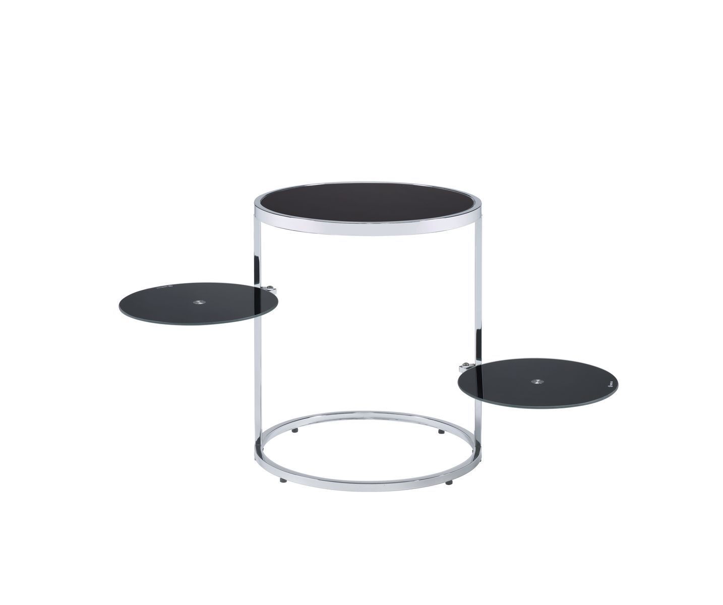 ACME Lynch Side Table, Black & Chrome Finish 97879