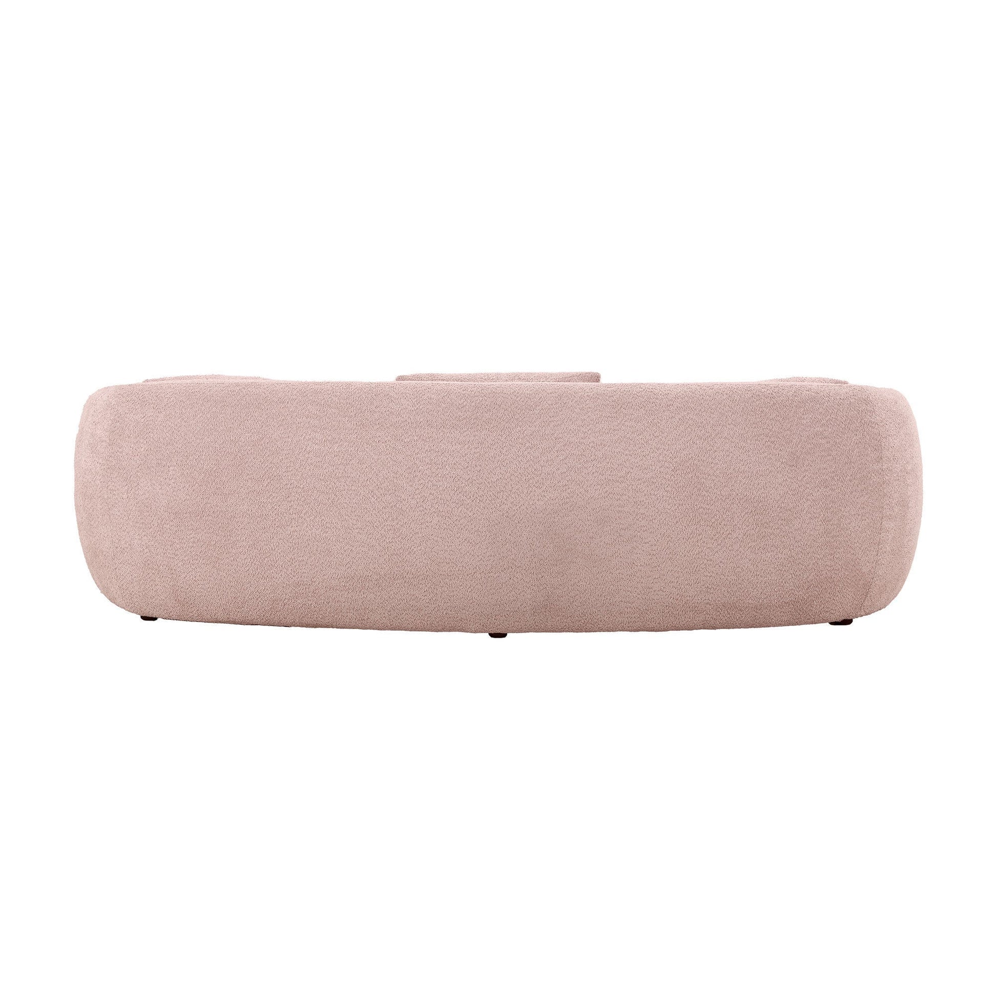 93.6'' Mid Century Modern Curved Living Room Sofa, 4-Seat Boucle Fabric Couch for Bedroom, Office, Apartment,Pink - Groovy Boardz