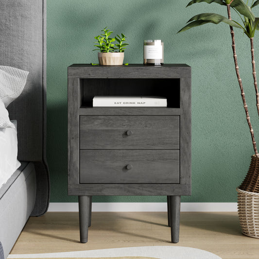 Ashley Modern Nightstand 2-Drawers, Bedside Table