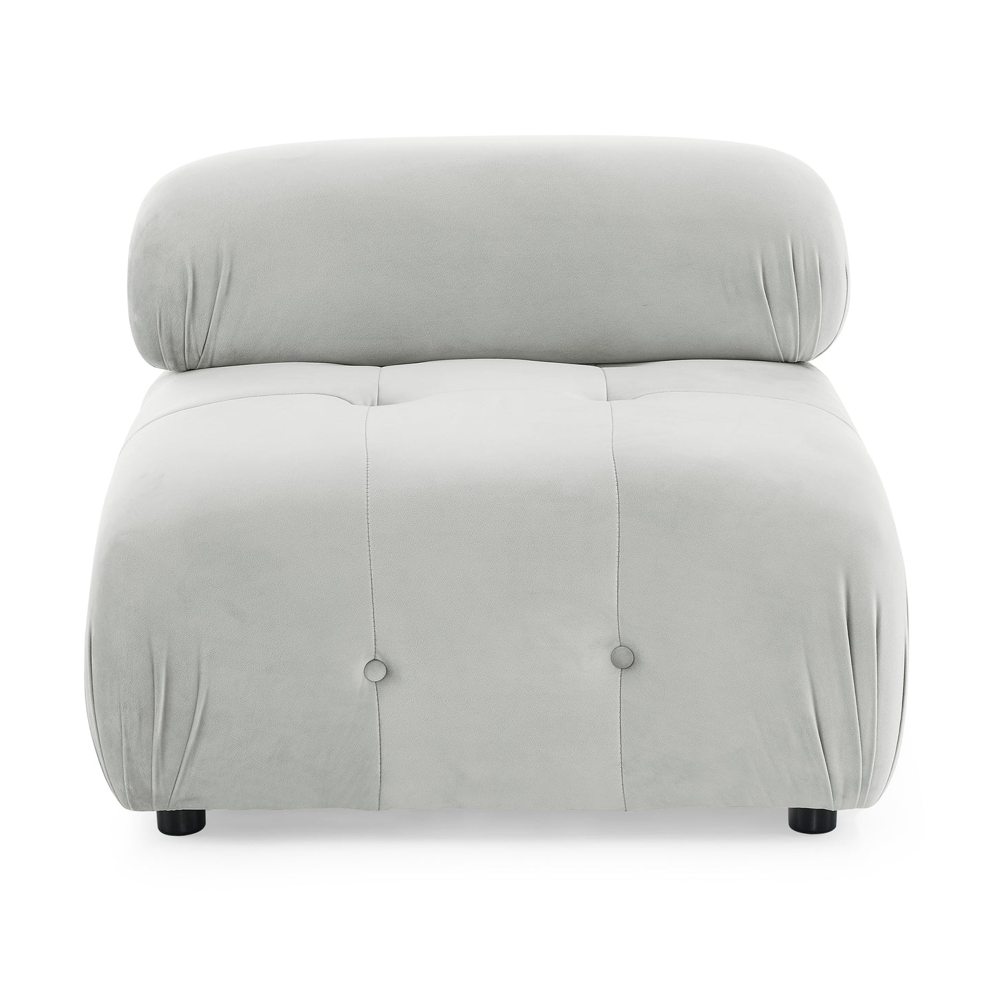 Modular Sectional Sofa, Button Tufted Designed and DIY Combination,L Shaped Couch with Reversible Ottoman, Grey Velvet