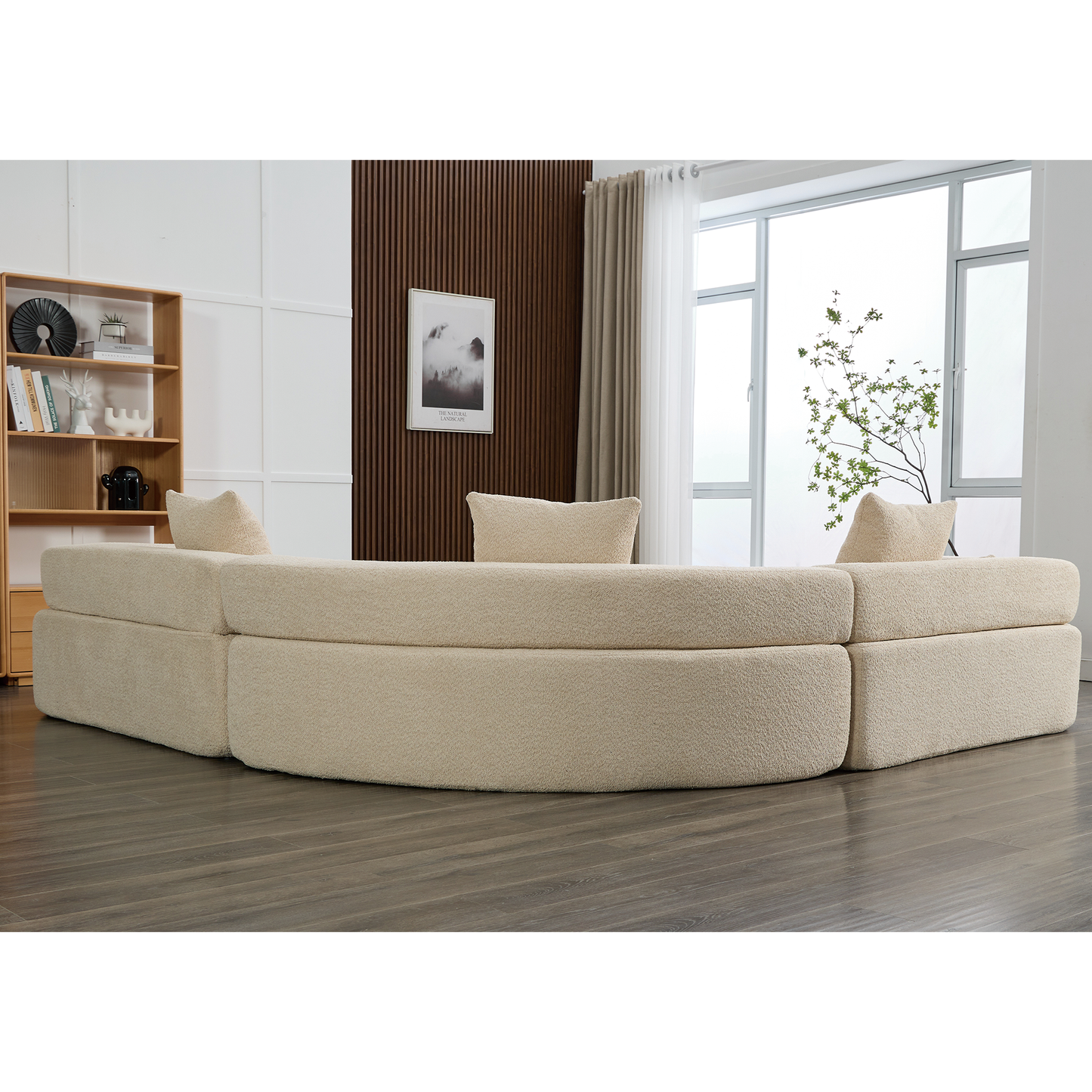 Henry Khaki Oversized Modern Modular Curved Sofa