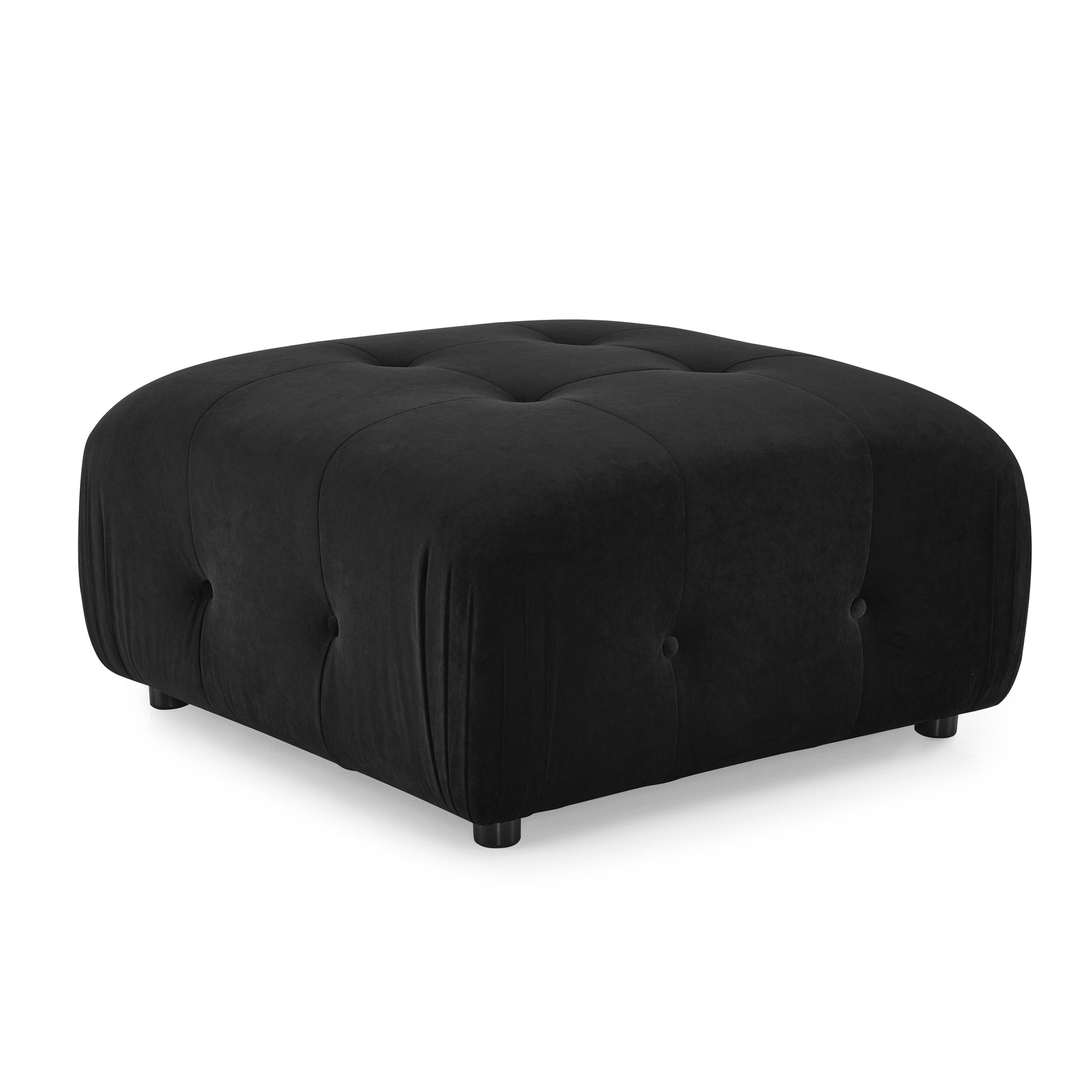 Modular Sectional Sofa, Button Tufted Designed and DIY Combination,L Shaped Couch with Reversible Ottoman, Black Velvet