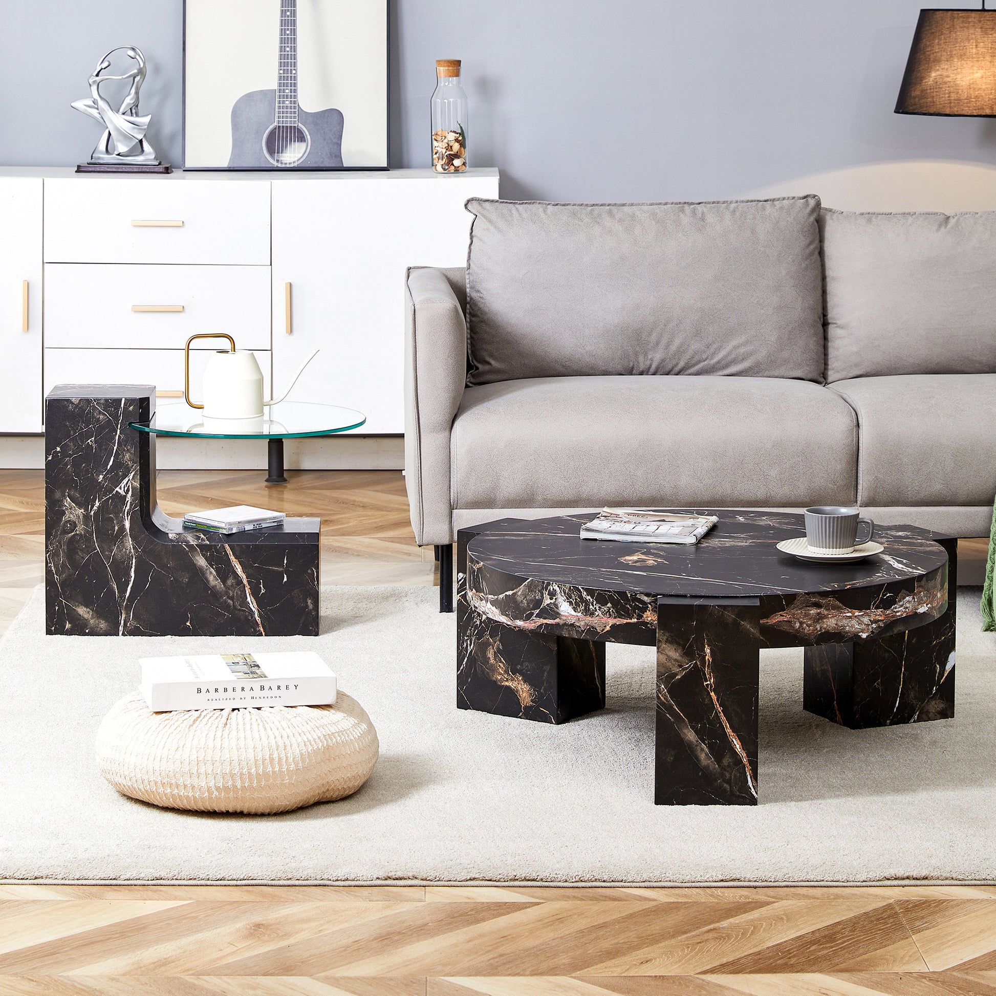 The detachable double-decker coffee table, the stylish design is more precious, and the detachable design can make the use of space more flexible and suitable for various scenes.