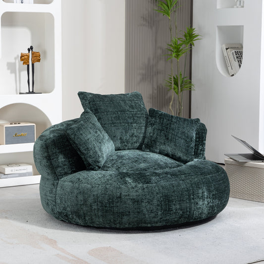 COOLMORE Lazy Sofa Durable Comfort Lounger High Back Bean Bag Chair Couch With Three Pillows for Adults and Kids, Indoor & Outdoor,  Single Gaming Sofa Chair For Bedroom,Office (Emerald Chenille)