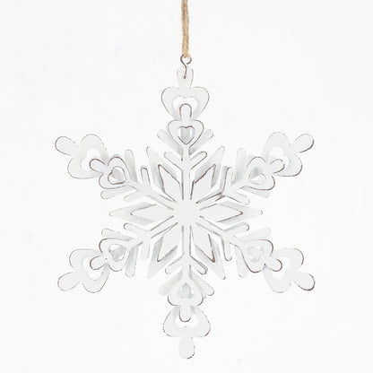 6.3x1.8x6.7" Iron Snowflake Hanger, Decorative Hanging Ball Christmas Tree Ornaments for Holiday Party Decorations, Set of 6