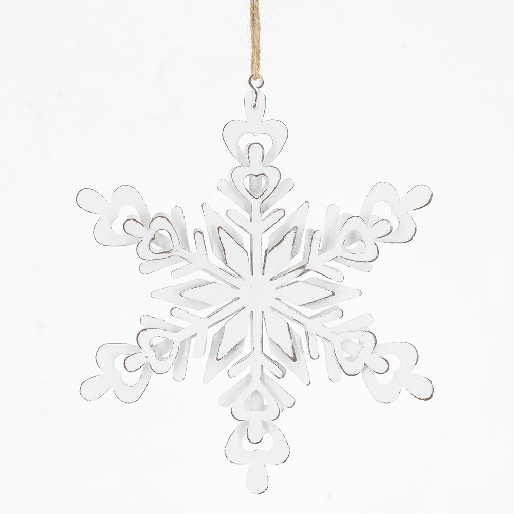 Set of 6 Iron Snowflake Hanger, Decorative Hanging Ball Christmas Tree Ornaments for Holiday Party Decorations