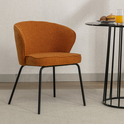 Retro Minimalist Modern Boucle Fabric Dining Chairs