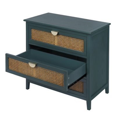 3 Drawer Cabinet,Natural rattan,American Furniture,Suitable for bedroom, living room, study