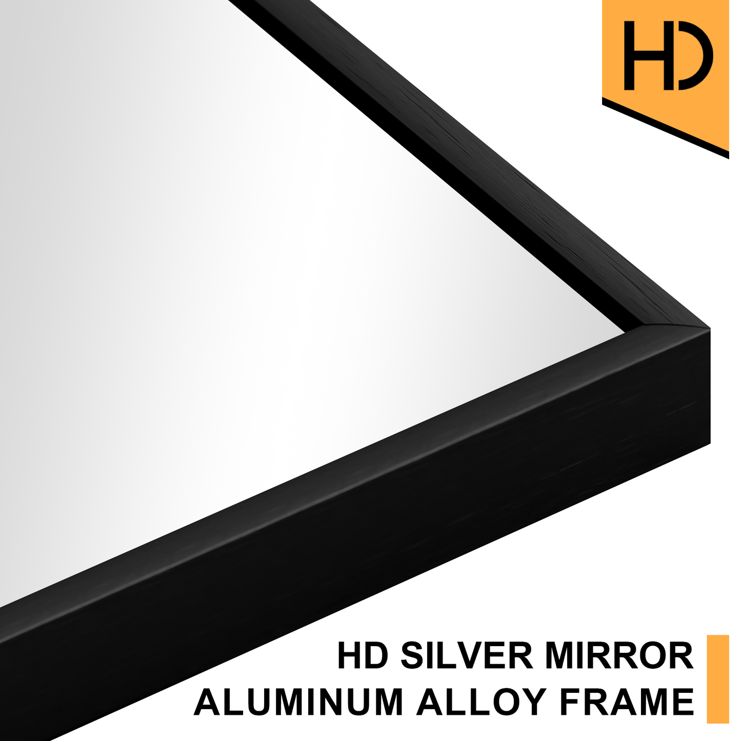 Aluminum alloy thin edged rectangular black full-length mirror with stand 64 * 21 * 1 inch Bathroom Vanity Mirror for Bedroom Entryway, Living/Dressing Room