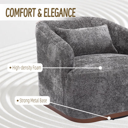 COOLMORE Swivel Barrel Chair, Comfy Round Accent Sofa Chair for Living Room, 360 Degree Swivel Barrel Club Chair, Leisure Arm Chair for Nursery, Hotel, Bedroom, Office, Lounge (Gray Boucle)