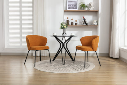 Retro Minimalist Modern Boucle Fabric Dining Chairs