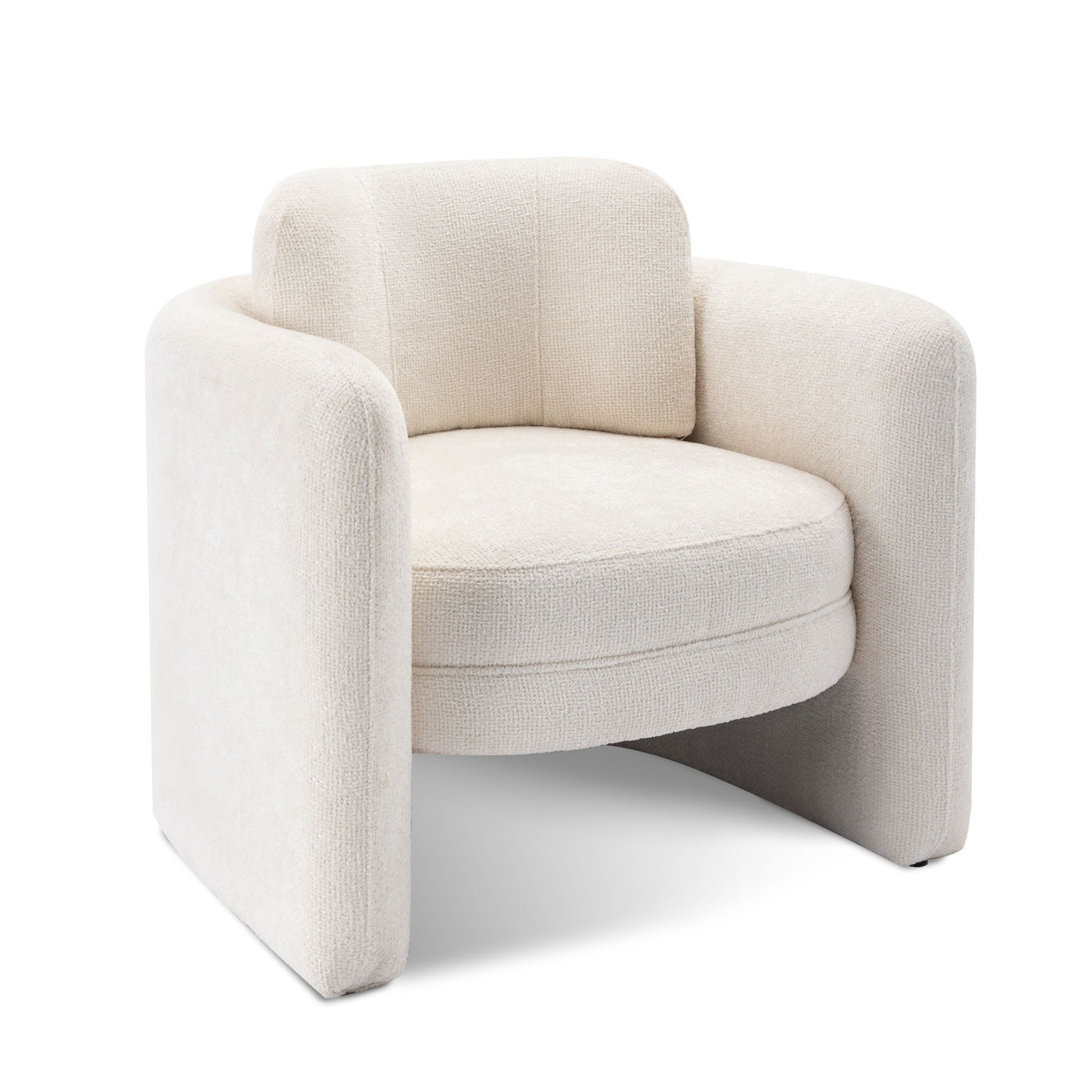 Mid Century Modern Barrel Accent Chair Armchair for Living Room, Bedroom, Guest Room,Office, Ivory