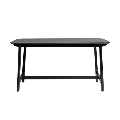 Mid-Century 10015" Modern Dining Table with Trestle Base, Black Ash Veneer