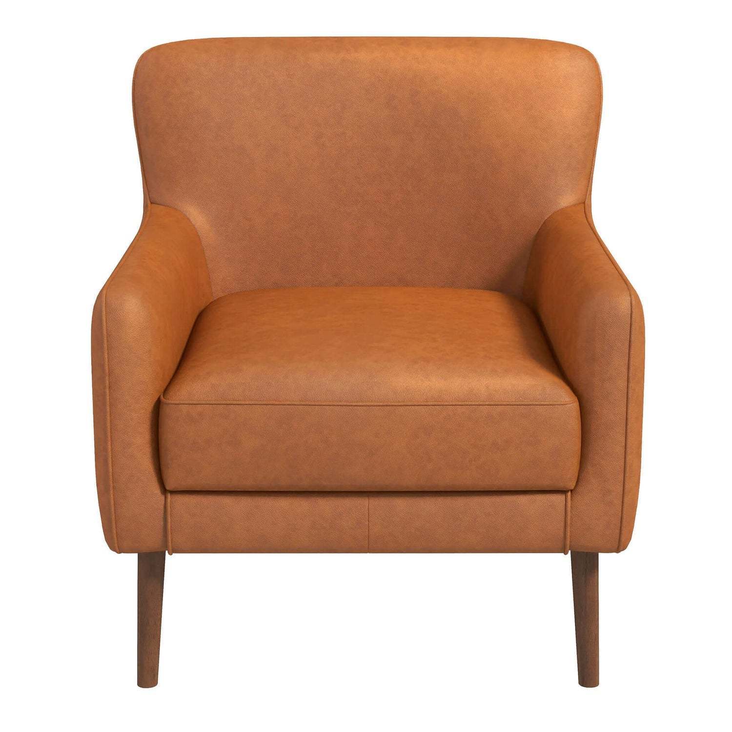 Claire Genuine Leather Lounge Chair in Tan