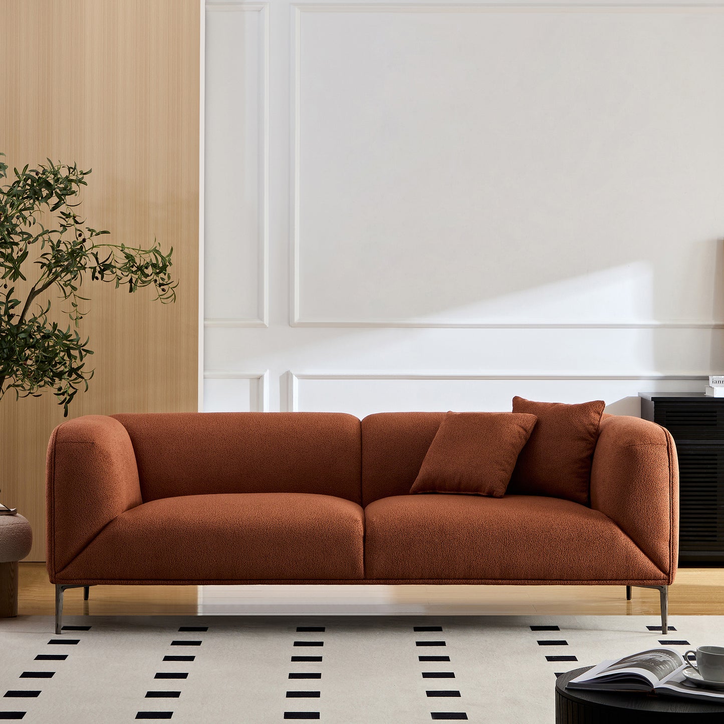 WKS2 Brown sofa can be placed in the studio, living room, attic multiple scenes, modern style simple fashion, size 89.37* 35.43* high 28.74 inches