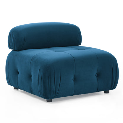 Modular Sectional Sofa, Button Tufted Designed and DIY Combination,L Shaped Couch with Reversible Ottoman, Navy Velvet